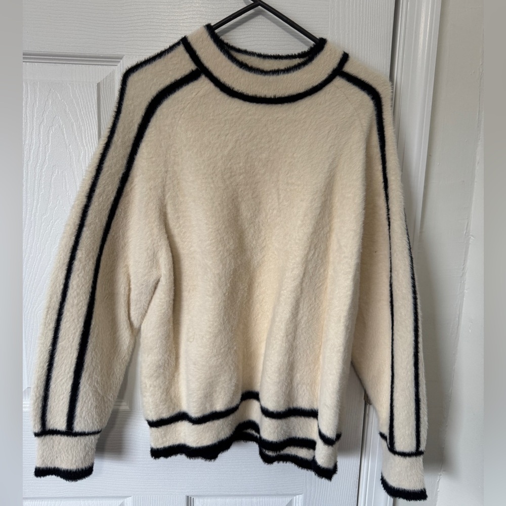 Cyrus Cream and Black Striped Sweater